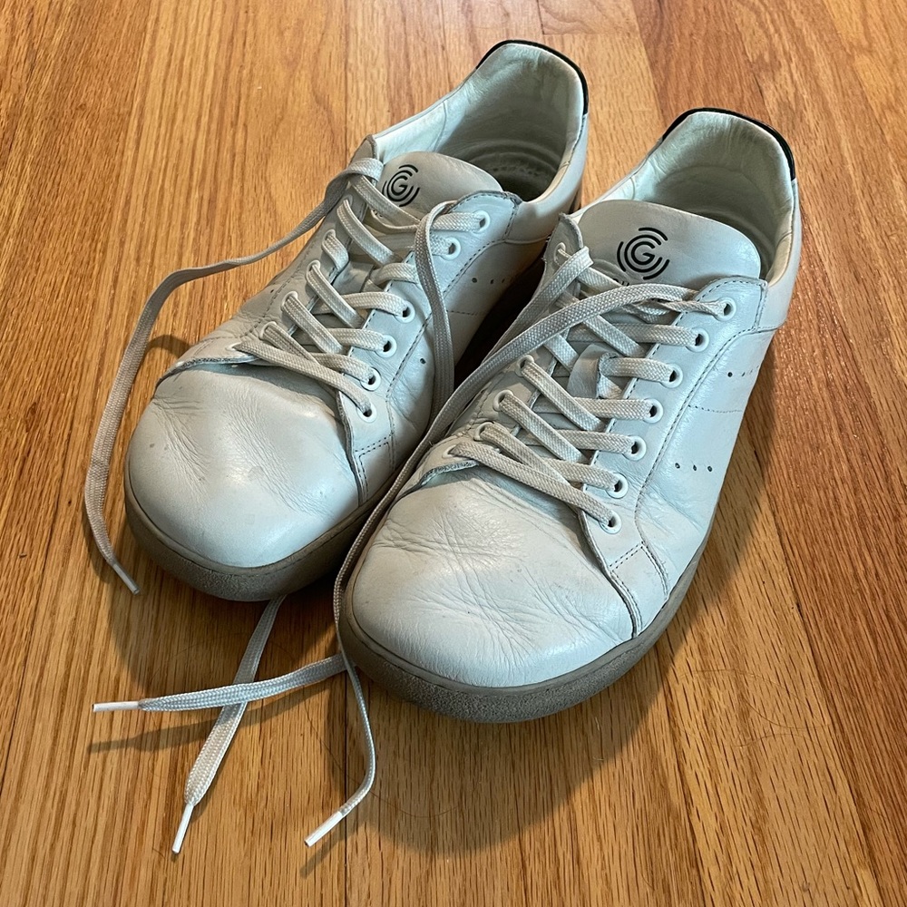 Groundies White Tennis Shoes Unisex Womens 7.5 Mens 9